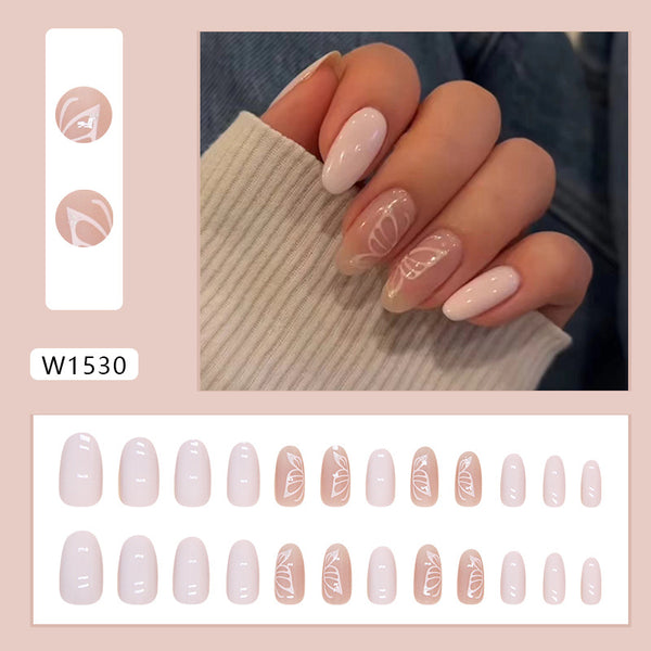 12 Sizes-24 Pcs Press On Nails W1530