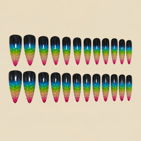 12 Sizes-24 Pcs Press On Nails Y1582