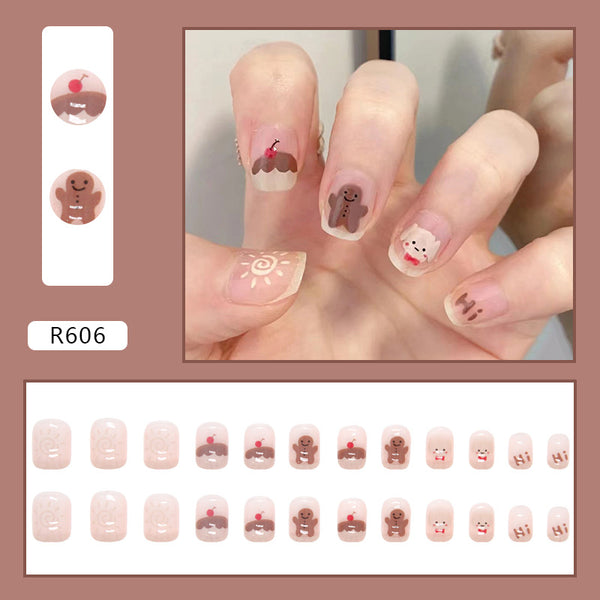 12 Sizes-24 Pcs Press On Nails R606