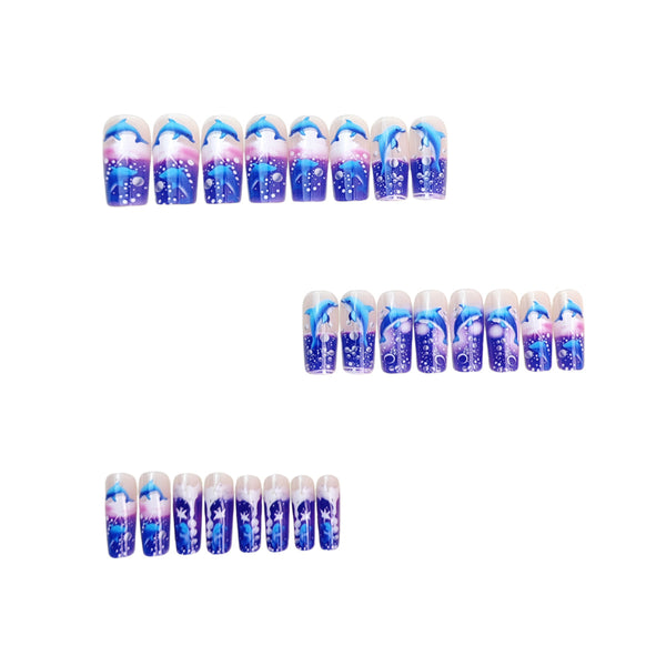 12 Sizes-24 Pcs Press On Nails Y1017