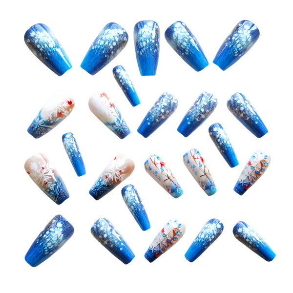 12 Sizes-24 Pcs Press On Nails Y1222