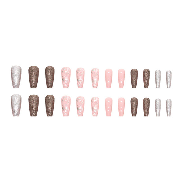 12 Sizes-24 Pcs Press On Nails W456
