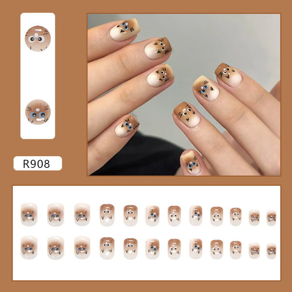 12 Sizes-24 Pcs Press On Nails R908