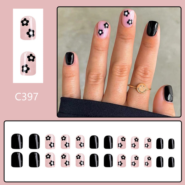 12 Sizes-24 PcsPress On Nails C397