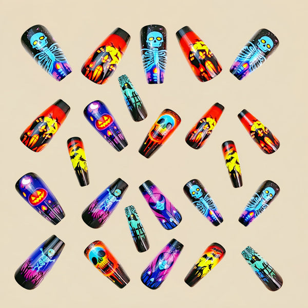 12 Sizes-24 Pcs Press On Nails Y1038