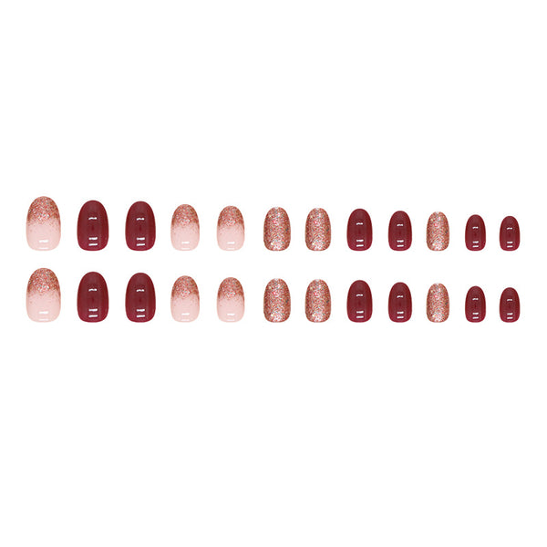 12 Sizes-24 Pcs Press On Nails W1491