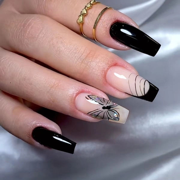 12 Sizes-24 Pcs Press On Nails W1028