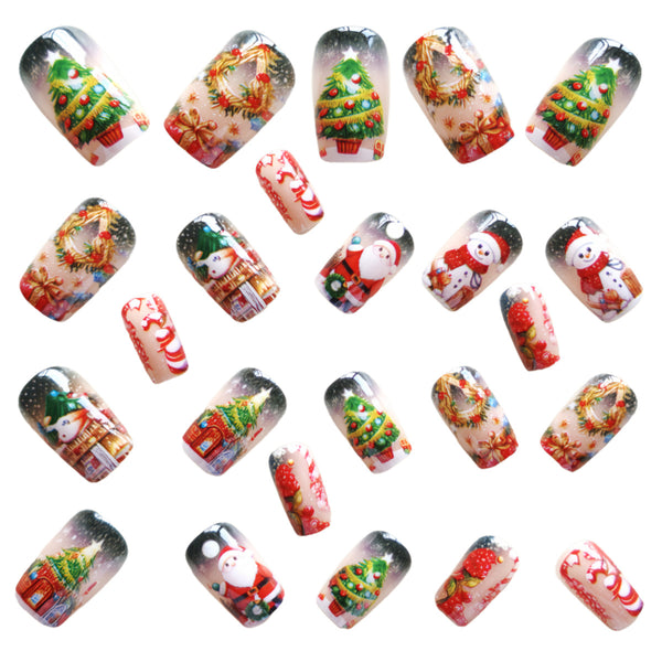 12 Sizes-24 Pcs Press On Nails Y1210