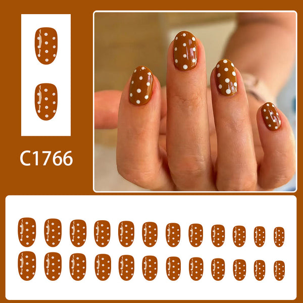 12 Sizes-24 Pcs Press On Nails C1766