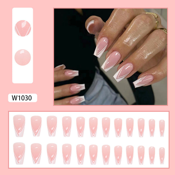 12 Sizes-24 Pcs Press On Nails W1030