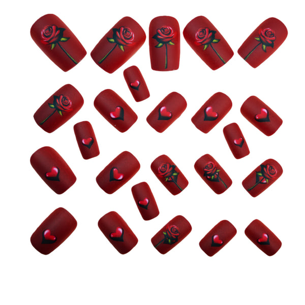 12 Sizes-24 Pcs Press On Nails Y1661