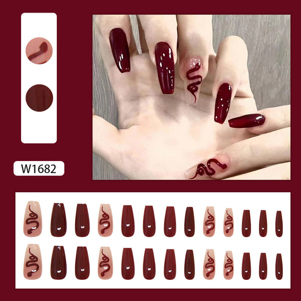12 Sizes-24 PcsPress On Nails W1682