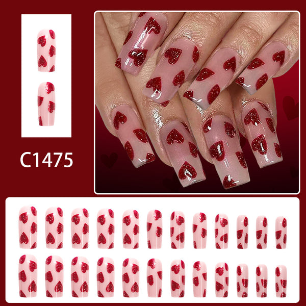 12 Sizes-24 Pcs Press On Nails C1475