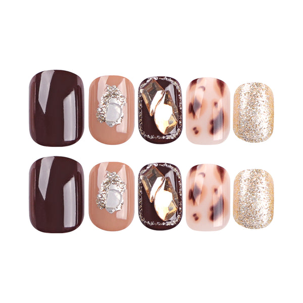 12 Sizes-24 Pcs Press On Nails JP1326