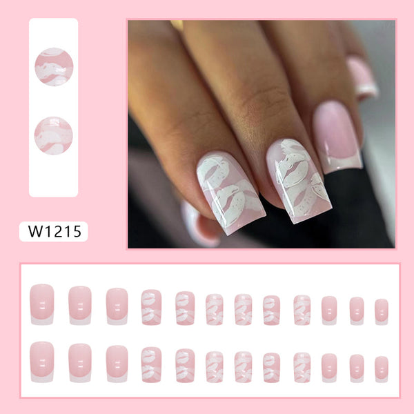 12 Sizes-24 Pcs Press On Nails W1215