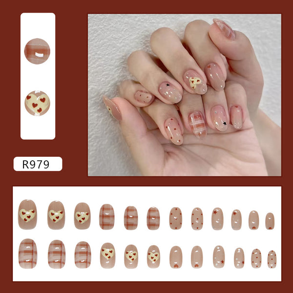 12 Sizes-24 Pcs Press On Nails R979