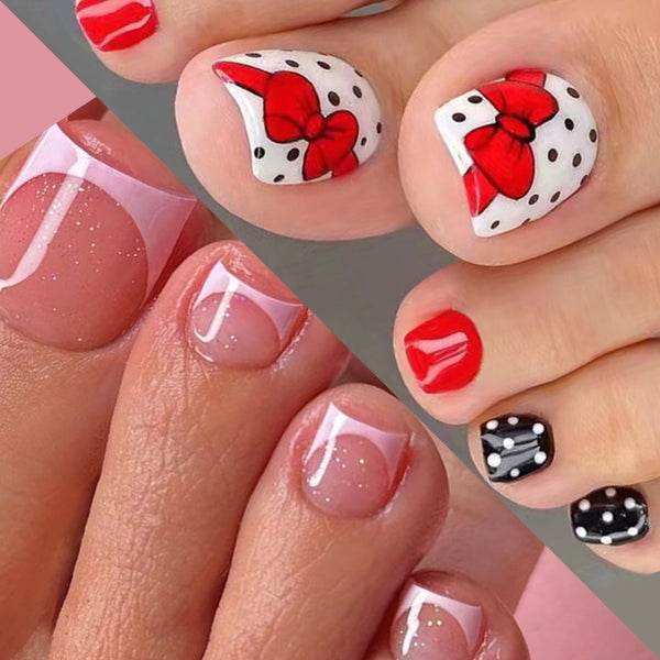 48 Pcs Press On Nails FrenchBow-2-48pcs