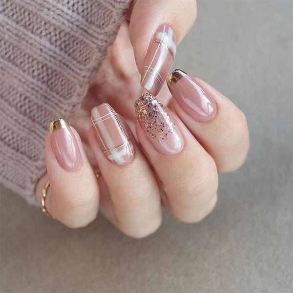 12 Sizes-24 Pcs Press On Nails JP2120