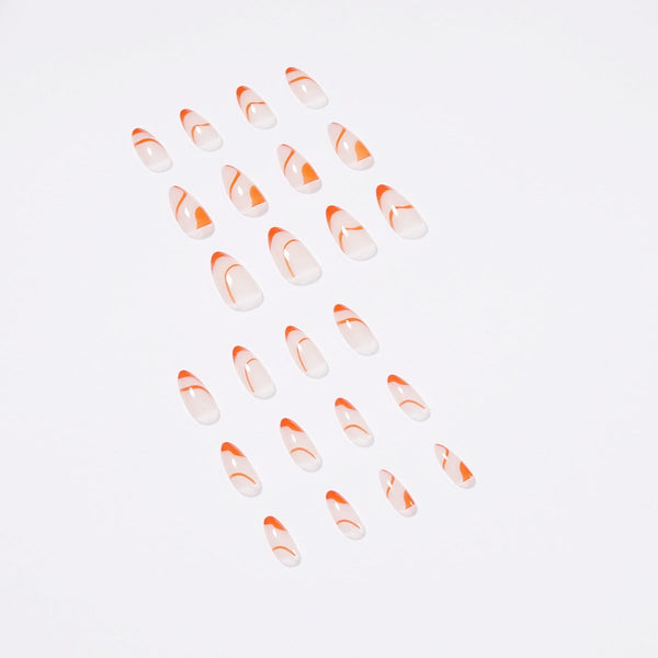 Almond French Glossy Medium Press on Nails