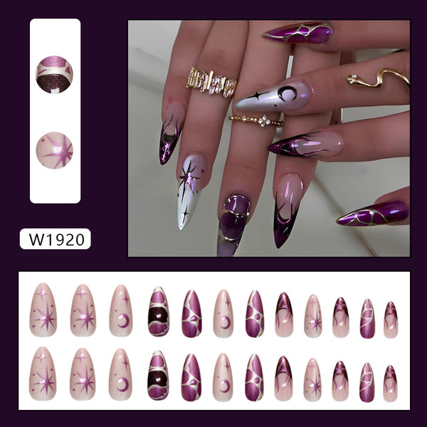 12 Sizes-24 Pcs Press On Nails W1920