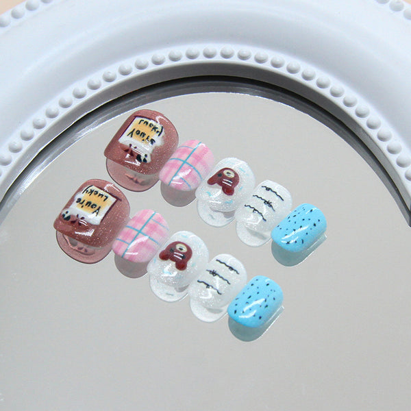 12 Sizes-24 Pcs Press On Nails K026