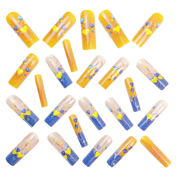 12 Sizes-24 Pcs Press On Nails Y1039