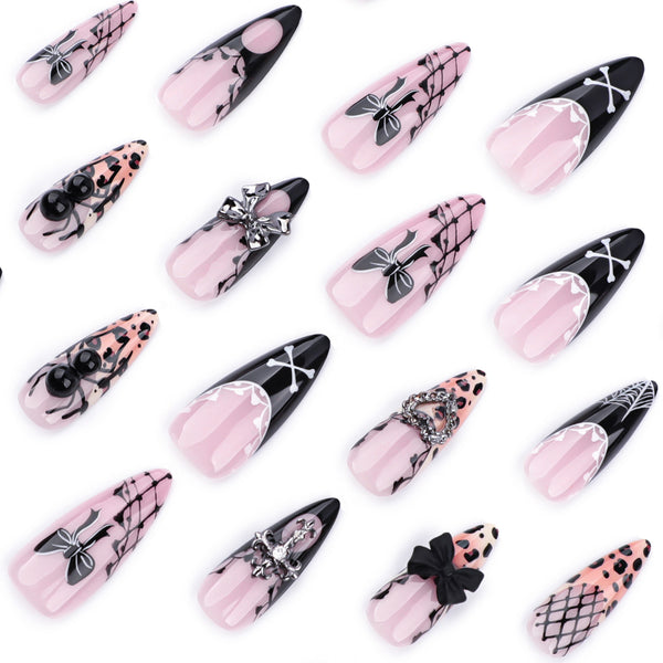 12 Sizes-24 Pcs Press On Nails JP3611
