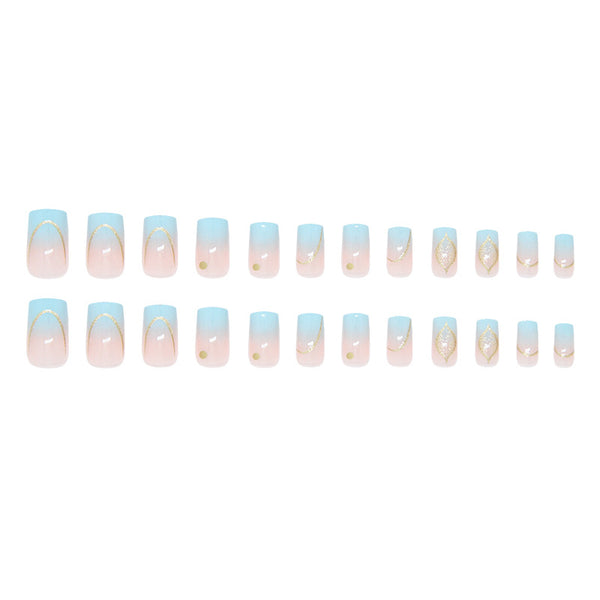 12 Sizes-24 Pcs Press On Nails W1991