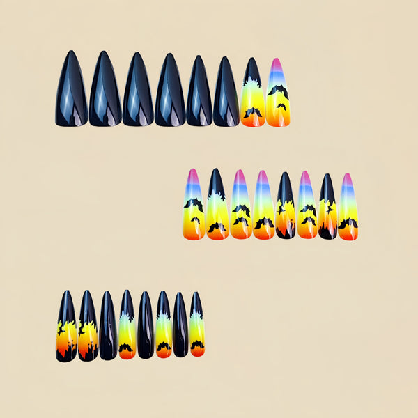 12 Sizes-24 Pcs Press On Nails Y848