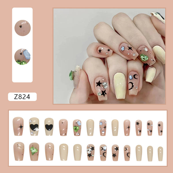 12 Sizes-24 Pcs Press On Nails Z824