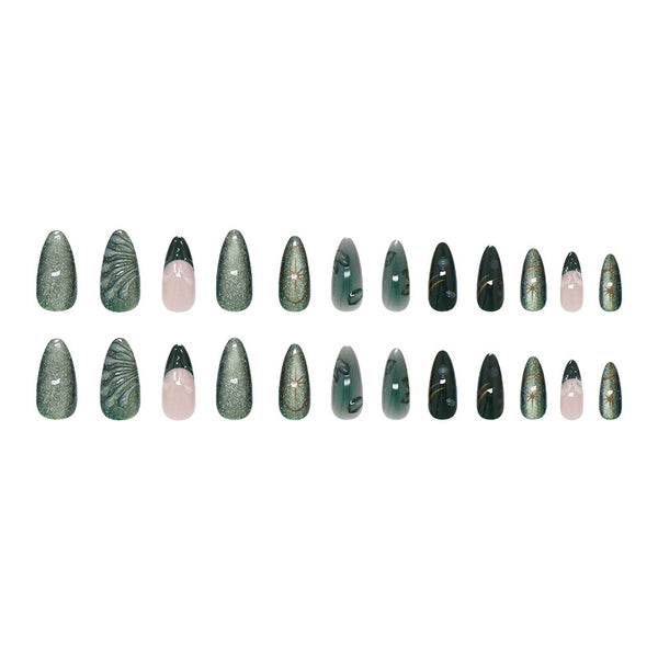 12 Sizes-24 Pcs Press On Nails W1970