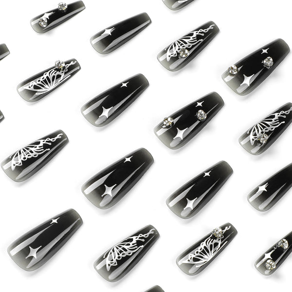 12 Sizes-24 Pcs Press On Nails JP2616