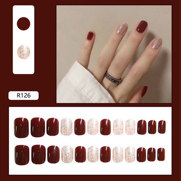 12 Sizes-24 Pcs Press On Nails R121