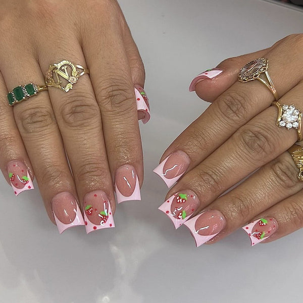 12 Sizes-24 Pcs Press On Nails C219