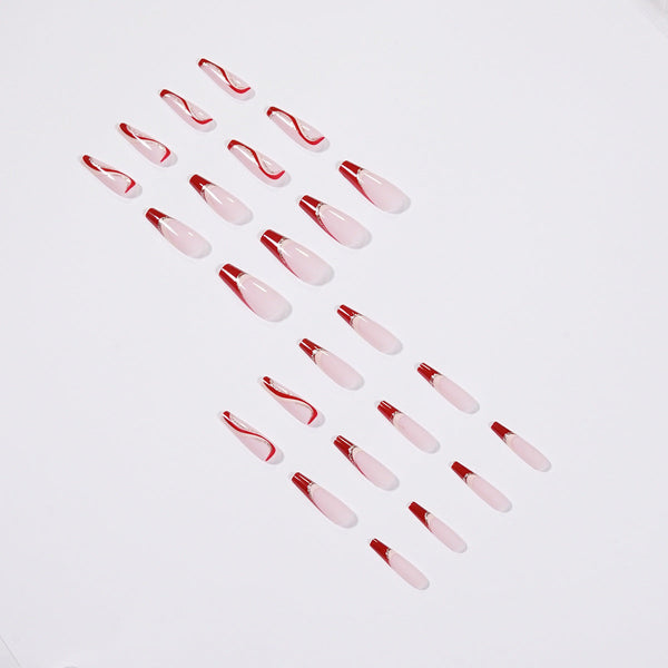 French Long Square Press on Nails