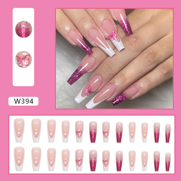 12 Sizes-24 Pcs Press On Nails W394