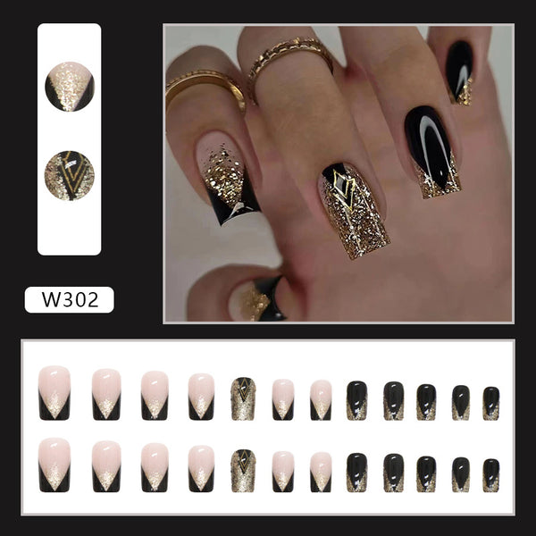 12 Sizes-24 Pcs Press On Nails W302