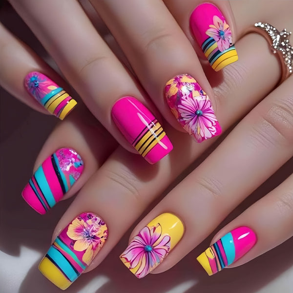 12 Sizes-24 Pcs Press On Nails Y1529
