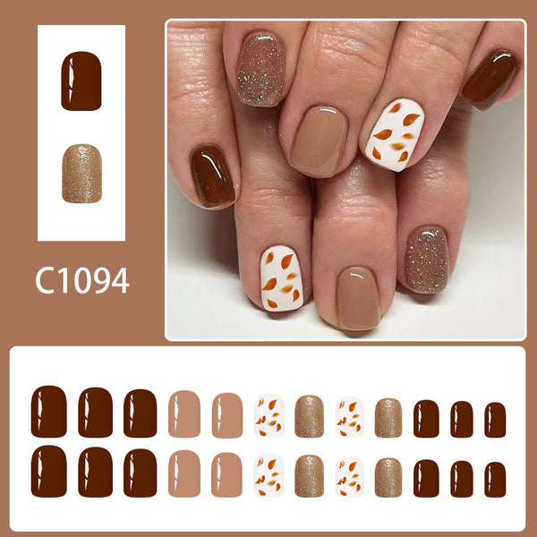 12 Sizes-24 Pcs Press On Nails C1094