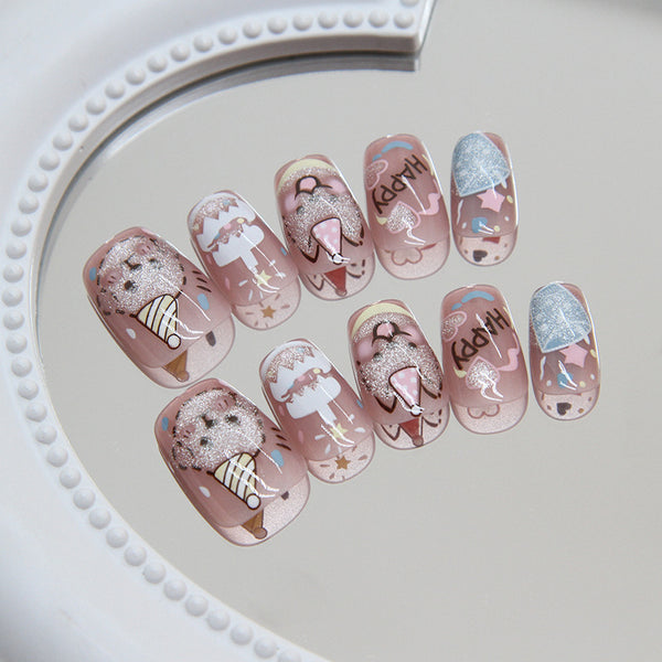 12 Sizes-24 Pcs Press On Nails MY057