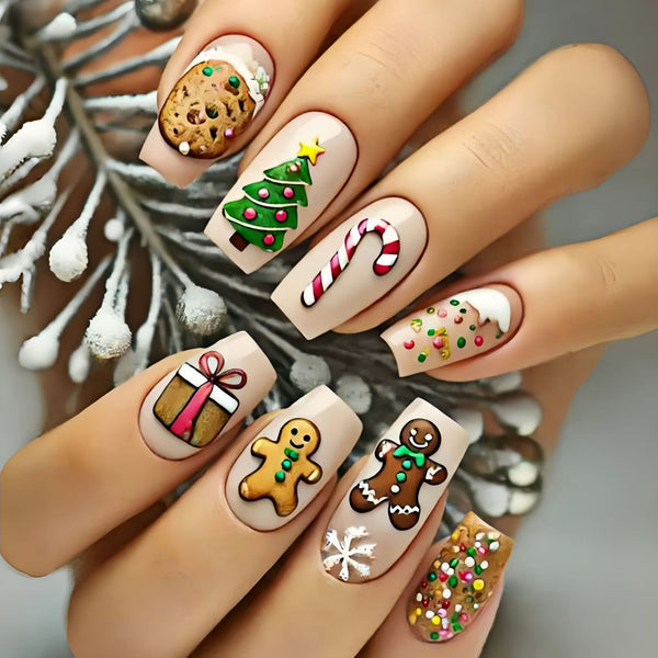 12 Sizes-24 Pcs Press On Nails Y1285