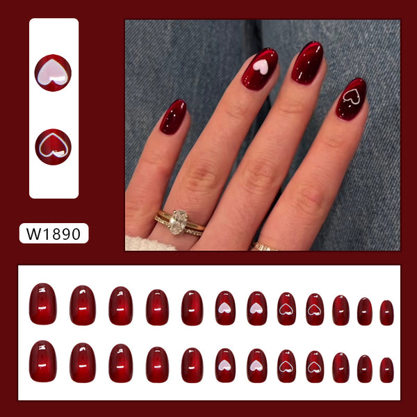 12 Sizes-24 Pcs Press On Nails W1890
