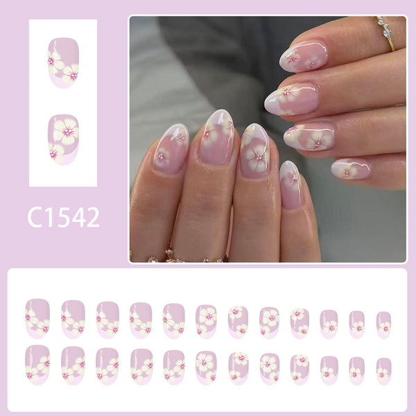 12 Sizes-24 Pcs Press On Nails C1542