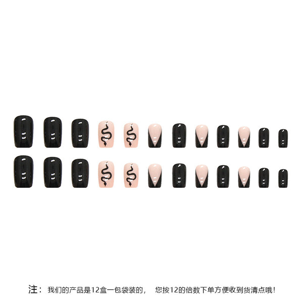 12 Sizes-24 Pcs Press On Nails W407