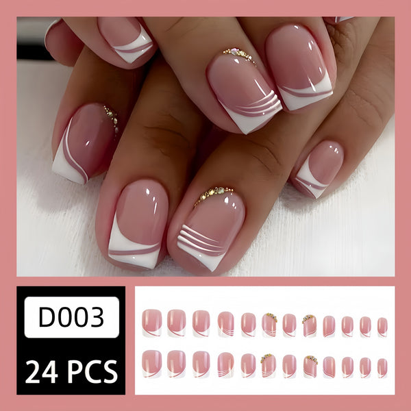 12 Sizes-24 Pcs Press On Nails D003