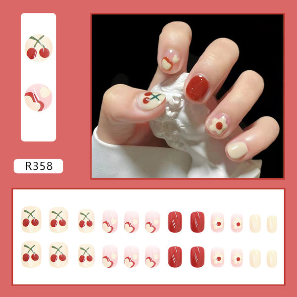 12 Sizes-24 Pcs Press On Nails R358