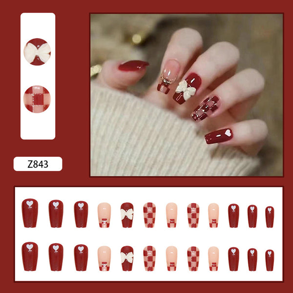 12 Sizes-24 Pcs Press On Nails Z843