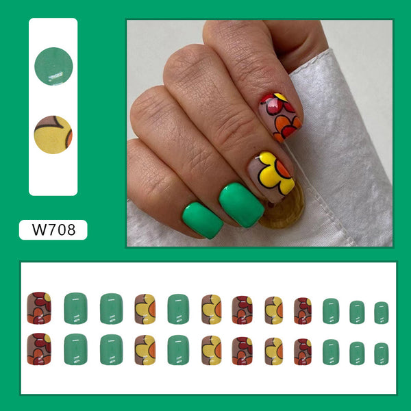 12 Sizes-24 Pcs Press On Nails W708