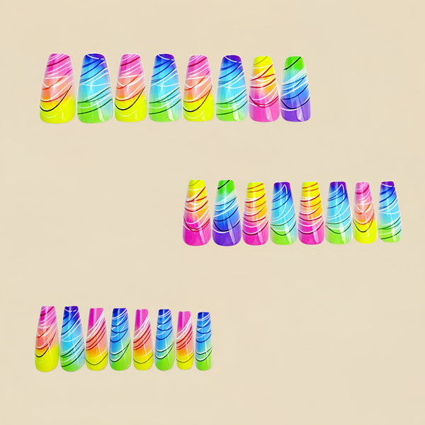 12 Sizes-24 Pcs Press On Nails Y694