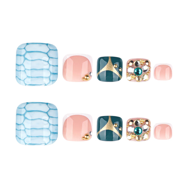 12 Sizes-24 Pcs Press On Nails JP4254